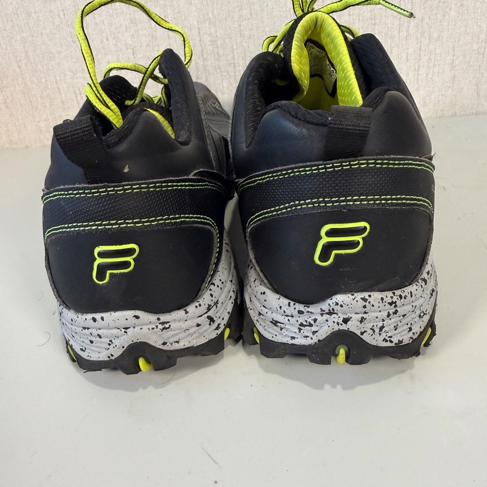 Fila Black and Gray Trail Shoes with Lime Highlights - Picture 5 of 12